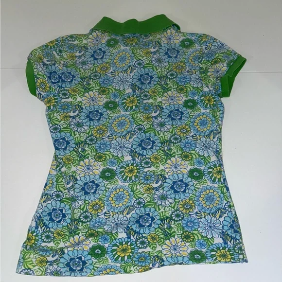 Lilly Pulitzer Green Duval Notch Neck Linen Polo - Picture 4 of 4